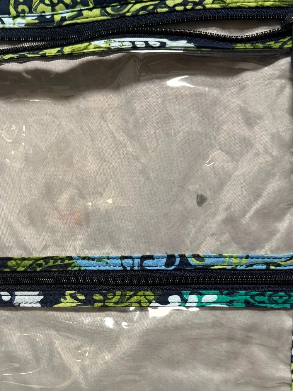 Vera Bradley Quilted Hanging Toiletry Organizer - Green & Blue Pattern